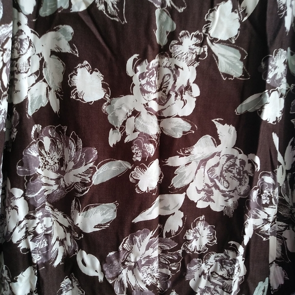 Croft & Barrow Size 12 Brown Floral Long Skirt - Picture 5 of 6